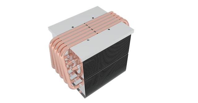 Copper heat sink heat pipes Zipper Fin Heat sink